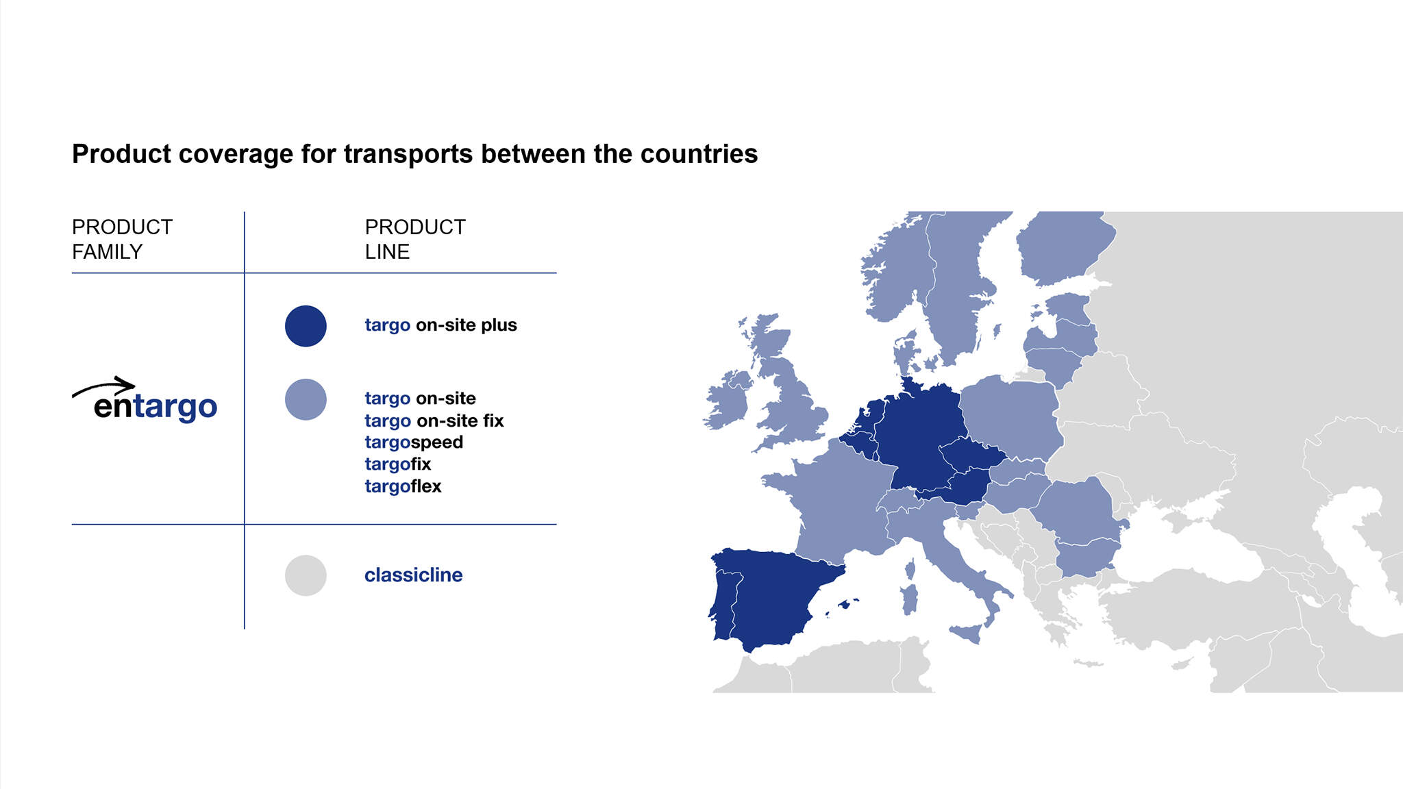 En estos países le ofrecemos entargo y classicline.